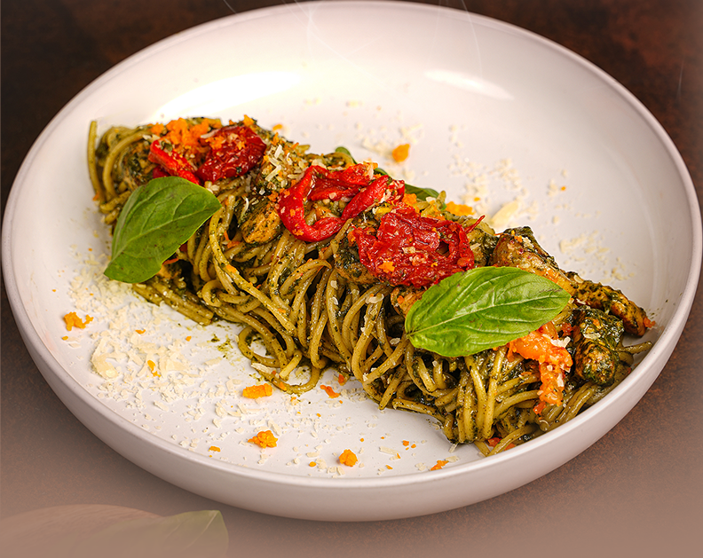 Chicken & Basil Spaghetti